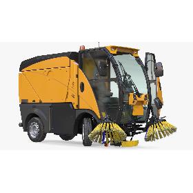 3D Compact Road Sweeper Rigged